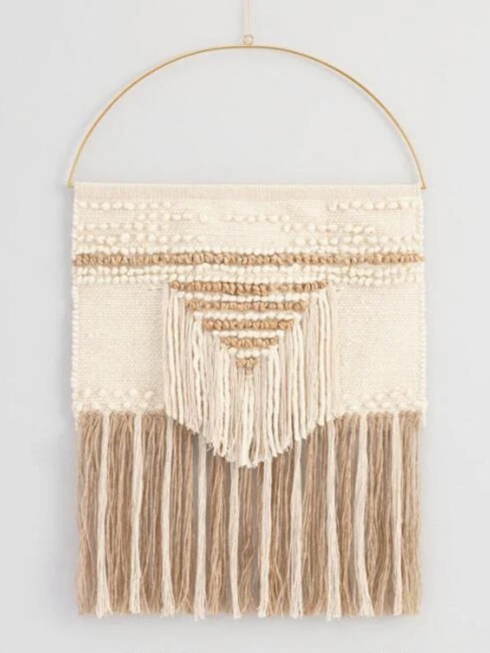 Brand New! White and Gold Woven Wall Bohemian Hanging Macrame Decor World Market